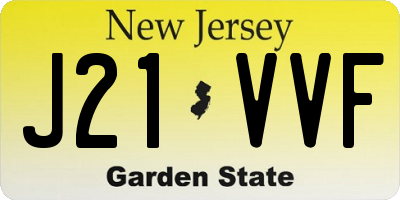 NJ license plate J21VVF