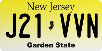 NJ license plate J21VVN
