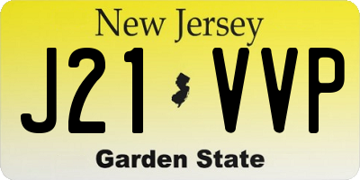 NJ license plate J21VVP