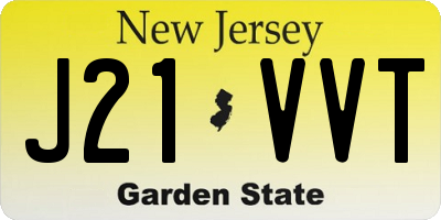 NJ license plate J21VVT