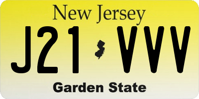 NJ license plate J21VVV