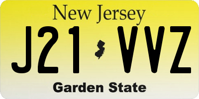 NJ license plate J21VVZ