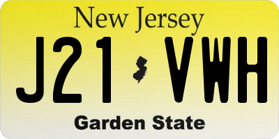 NJ license plate J21VWH