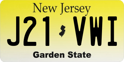 NJ license plate J21VWI