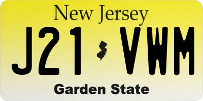 NJ license plate J21VWM
