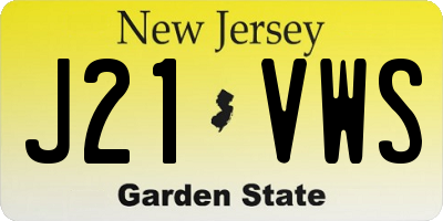 NJ license plate J21VWS