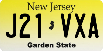 NJ license plate J21VXA