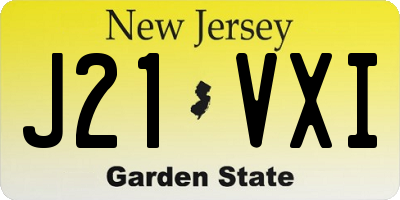 NJ license plate J21VXI