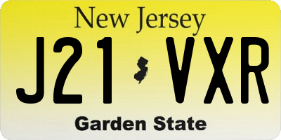 NJ license plate J21VXR