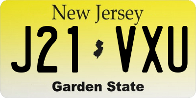 NJ license plate J21VXU