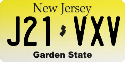 NJ license plate J21VXV