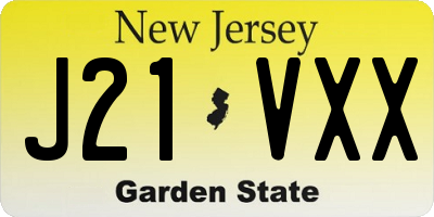 NJ license plate J21VXX