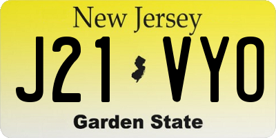 NJ license plate J21VYO