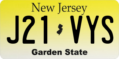 NJ license plate J21VYS