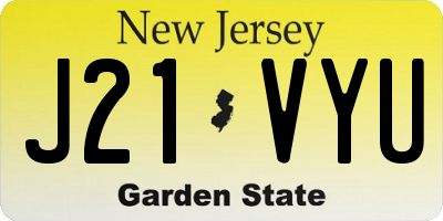 NJ license plate J21VYU