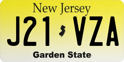 NJ license plate J21VZA