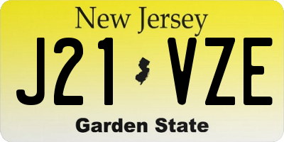 NJ license plate J21VZE