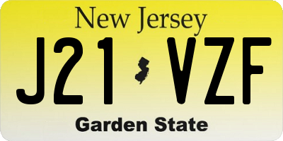 NJ license plate J21VZF