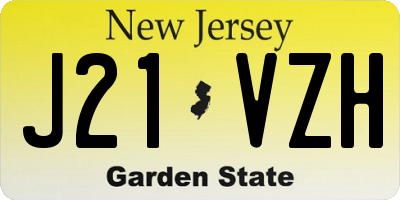 NJ license plate J21VZH