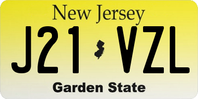 NJ license plate J21VZL