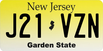 NJ license plate J21VZN