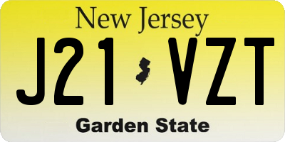 NJ license plate J21VZT
