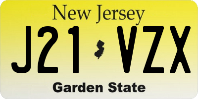 NJ license plate J21VZX