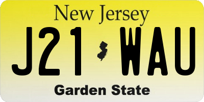 NJ license plate J21WAU
