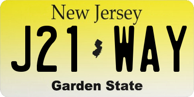 NJ license plate J21WAY