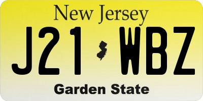 NJ license plate J21WBZ