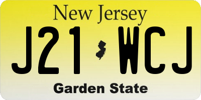 NJ license plate J21WCJ