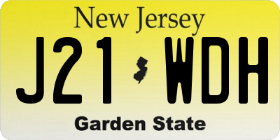 NJ license plate J21WDH