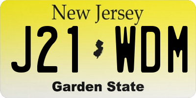 NJ license plate J21WDM