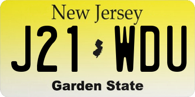 NJ license plate J21WDU