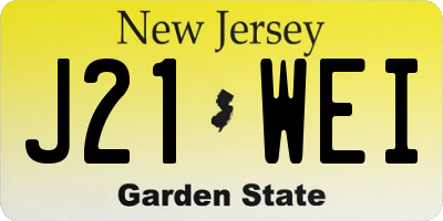 NJ license plate J21WEI
