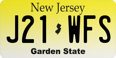 NJ license plate J21WFS