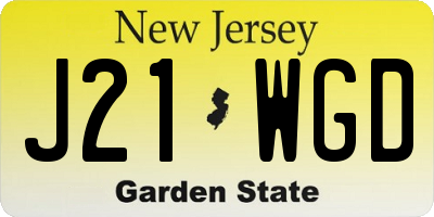 NJ license plate J21WGD