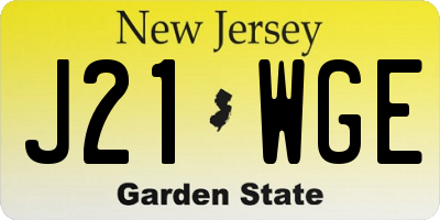 NJ license plate J21WGE