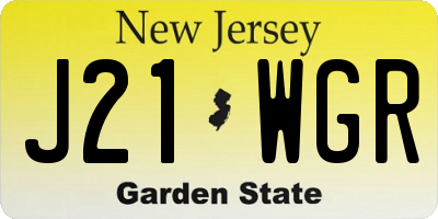 NJ license plate J21WGR