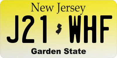NJ license plate J21WHF