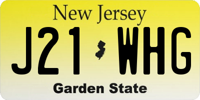 NJ license plate J21WHG