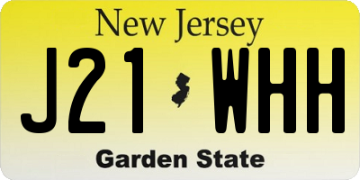 NJ license plate J21WHH