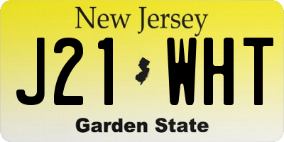 NJ license plate J21WHT
