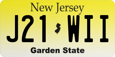 NJ license plate J21WII