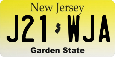 NJ license plate J21WJA