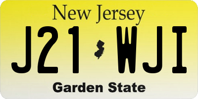 NJ license plate J21WJI