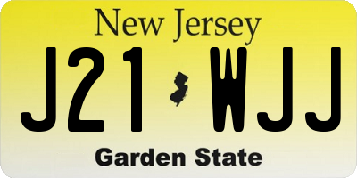 NJ license plate J21WJJ