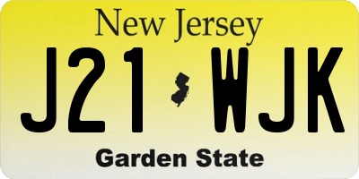 NJ license plate J21WJK