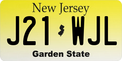 NJ license plate J21WJL