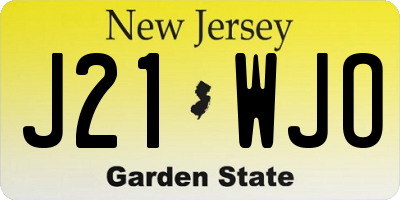 NJ license plate J21WJO